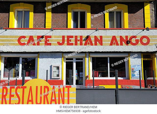 France, Seine Maritime, Dieppe, district of the Pollet, Cafe Jehan Ango