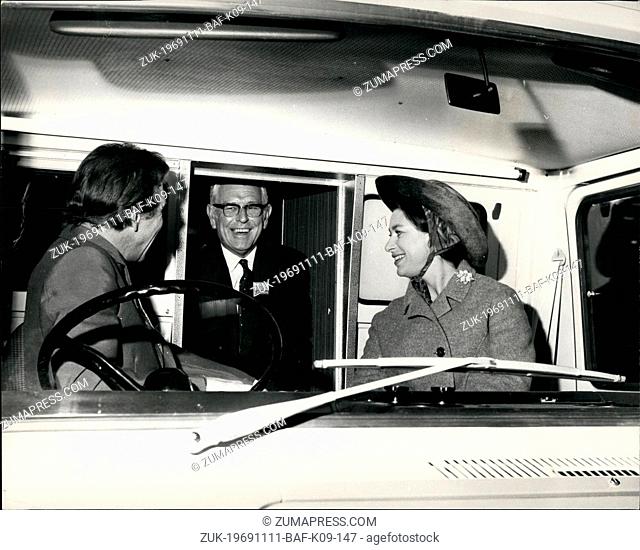 Nov. 11, 1969 - Princess Margaret opens Internatinol Caravan and Camping Exhibition. H.R.H Princess Margaret today opened the International Caravan and Camping...