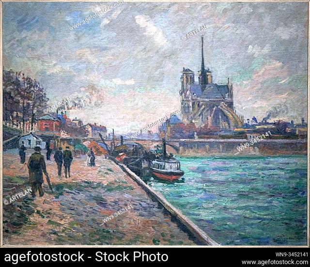 """The Bridge of the Archbishop and the Apse of Notre-Dame. Paris"", 1880, Armand Guillaumin (1841-1927)