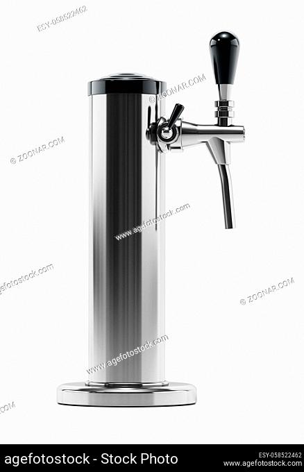 Beer tap isolated on white background. 3D illustration