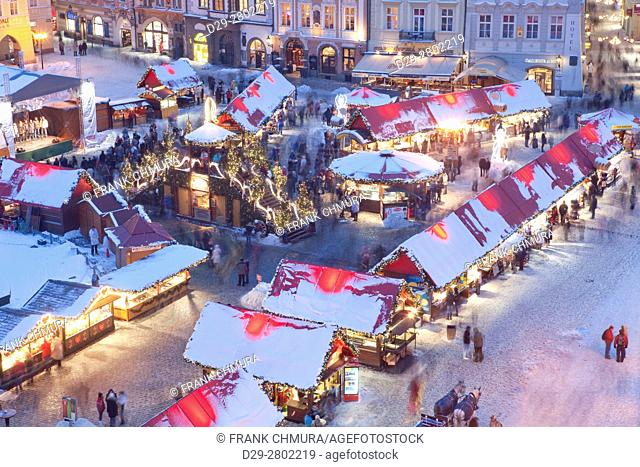 czech republic, prague - christmas market at the old town square