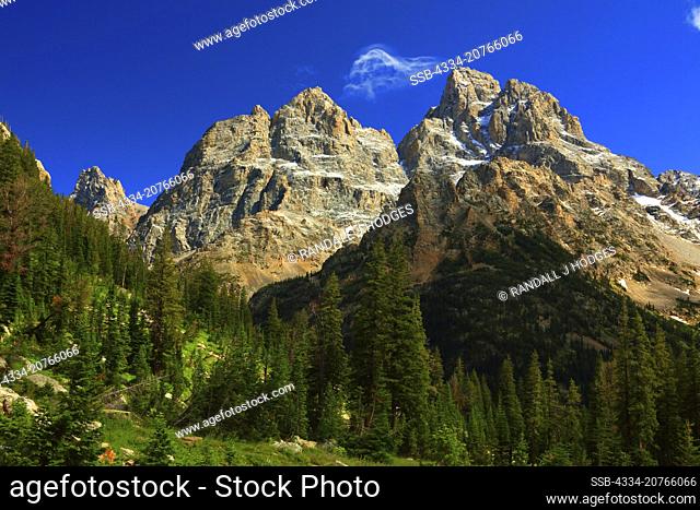 The Grand Tetons From Cascade Canyon in the Backcountry of Grand Teton National Park in Wyoming