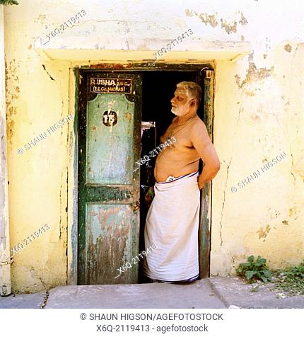Man in Chennai Madras in Tamil Nadu in India in South Asia