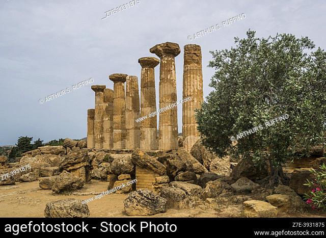 Temple of Hercules (Heracles). Valley of the Temples. Agrigento, Sicily, Italy