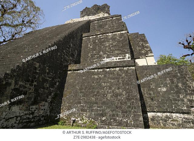 Temple II, Temple of the Masks (Faces), Tikal, Guatemala, Central America