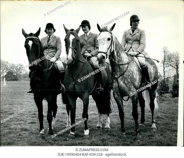 Apr. 04, 1959 - course For Show Jumpers At Arundel Castle: A fortnight's course for our leading show - Jumping riders, is being held at Arundel Castle