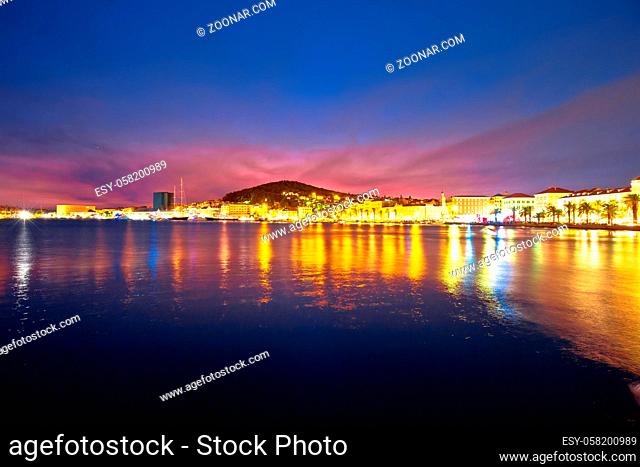 Split. Amazing Split waterfront evening view, Dalmatia region of Croatia