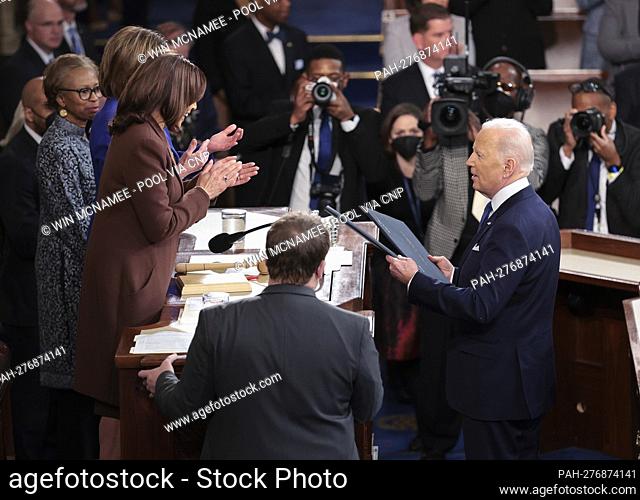 WASHINGTON, DC - MARCH 01: U.S. President Joe Biden arrives for the State of the Union address during a joint session of Congress in the U.S