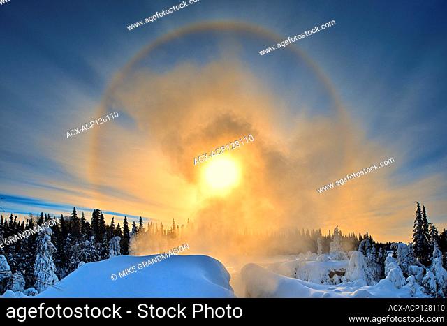 Halo above the Grass River at Pisew Falls Pisew Falls Provincial Park Manitoba Canada