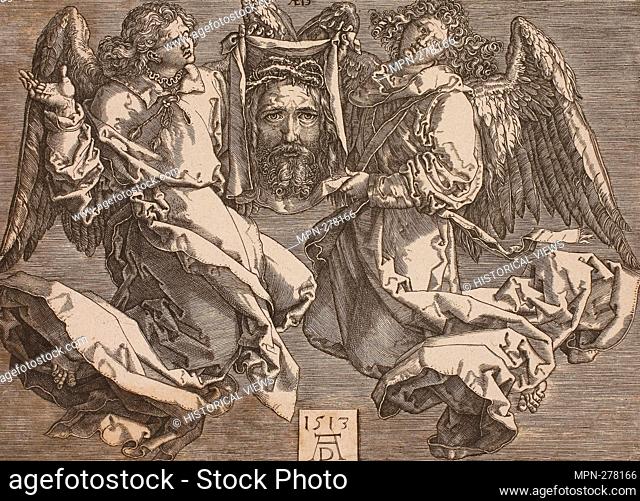 Author: Jerome Wierix. Sudarium Displayed by Two Angels - c. 1568 - Jerome Wierix (Flemish, 1553-1619) after Albrecht Drer (German, 1471-1528)