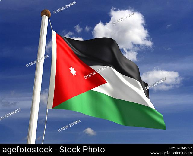 Jordan flag (with clipping path)
