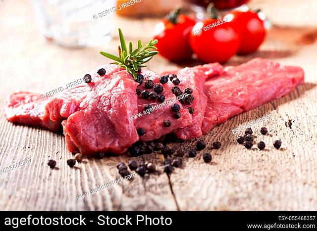 beef steak, raw meat