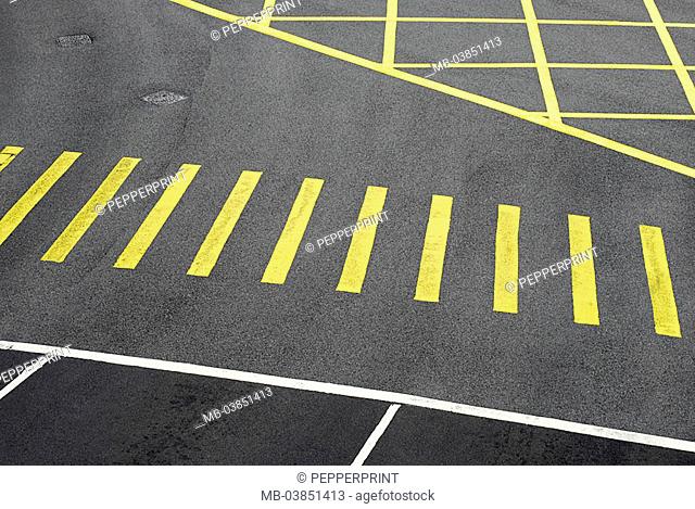 Crosswalks, nobody, roadway, marking, Asia, China, Hong Kong, 03/2006