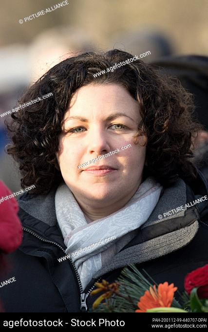12 January 2020, Berlin: Amira Mohamed Ali (Die Linke), leader of the parliamentary group in the Bundestag, takes part in the silent commemoration of Rosa...
