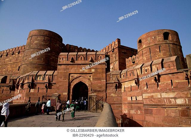 Lahore Gate, Red Fort, Agra, Rajasthan, India, Asia