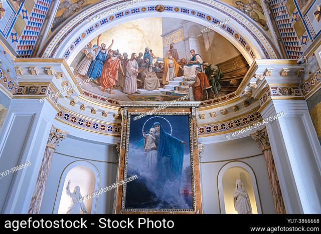 Catholic chapel in Achilleion palace built in Gastouri on Corfu Island for the Empress Elisabeth of Austria, also known as Sisi, Greece