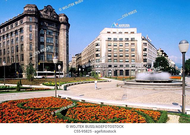 Spain. Basque Country. Biscay. Bilbao. Federico Moyua Square. Gran Vía