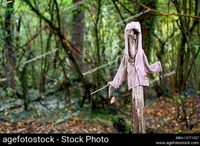 Wooden posts trapped as a figure