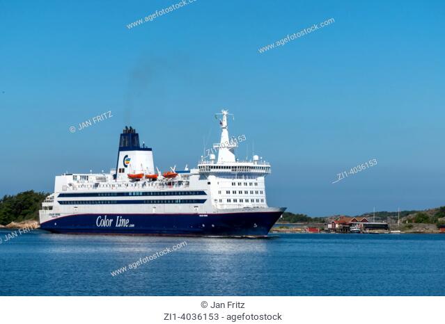 cruise boat in fjord near Stromstad, Sweden