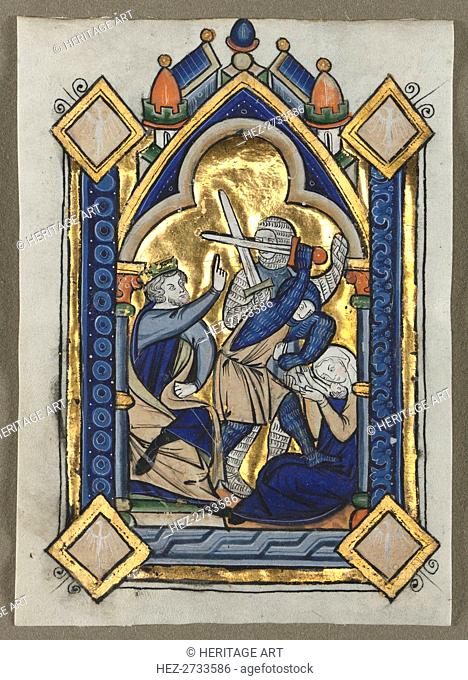 Leaf Excised from a Psalter: Massacre of the Innocents, c. 1260. Creator: Unknown
