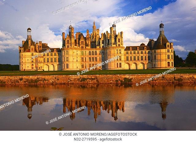 Chambord, Chambord Castle, Chateau de Chambord, Sunset, Loir et Cher, Loire Valley, Loire River, Val de Loire, UNESCO World Heritage Site, France