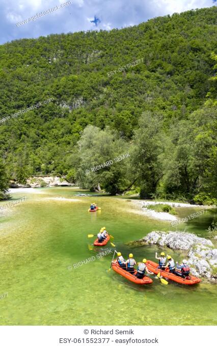 Rafting, Sava Bohinjka in Triglav national park, Slovenia