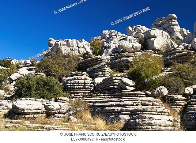 Erosion working on Jurassic limestones, Torcal de Antequera Natural Park. Málaga province, Spain