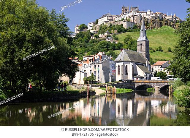 Church Of Saint Christine Lower Town River Ander Saint Flour Cantal Auvergne France