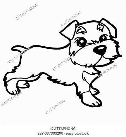 image of cartoon dog coloring page isolated on white vector, Stock Vector,  Vector And Low Budget Royalty Free Image. Pic. ESY-037198401 | agefotostock