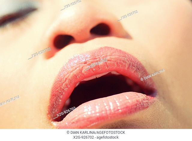 Close-up of a woman's mouth