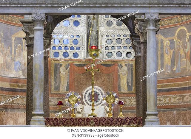 Basilica of Saint Mary in Cosmedin, Basilica di Santa Maria in Cosmedin, de Schola Graeca, Rome, Lazio, Italy