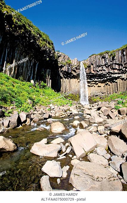 Svartifoss waterfall and basalt columns, Skaftafell National Park, Iceland