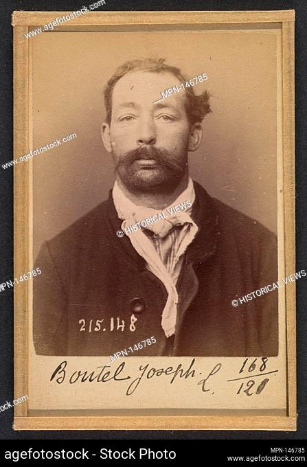 Boutel. Joseph. Louis. 34 ans, né à Bonnay (Eure). Corroyeur. Anarchiste. 5/3/94. Artist: Alphonse Bertillon (French, 1853-1914); Date: 1894; Medium: Albumen...
