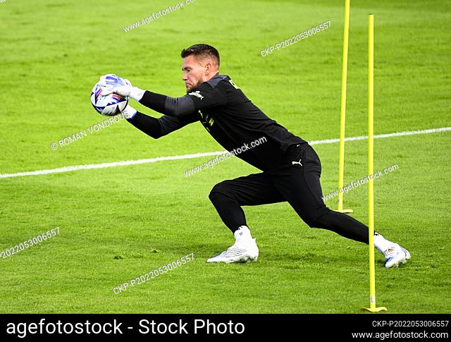 Tomas Vaclik attends the training session of Czech national soccer team prior to the June matches of the UEFA Nations League, on May 30, 2022, in Prague