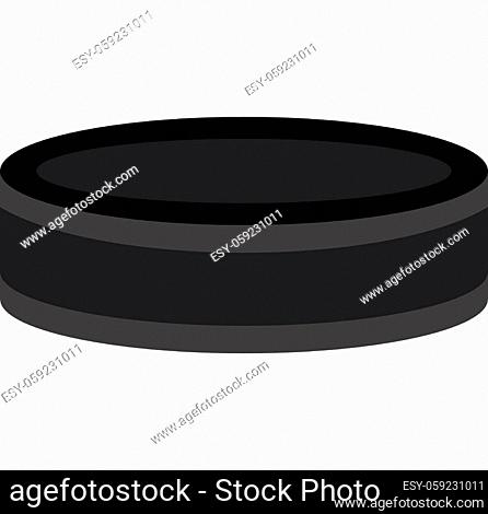 Hockey puck icon in flat style isolated on white background vector illustration