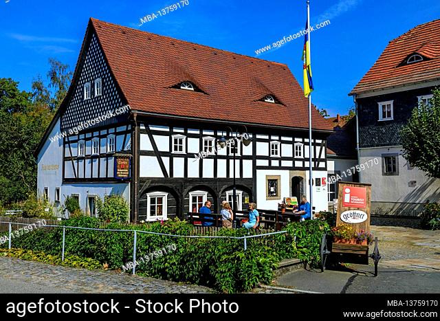 Half-timbered houses in Obercunnersdorf in the Saxon region of Upper Lusatia