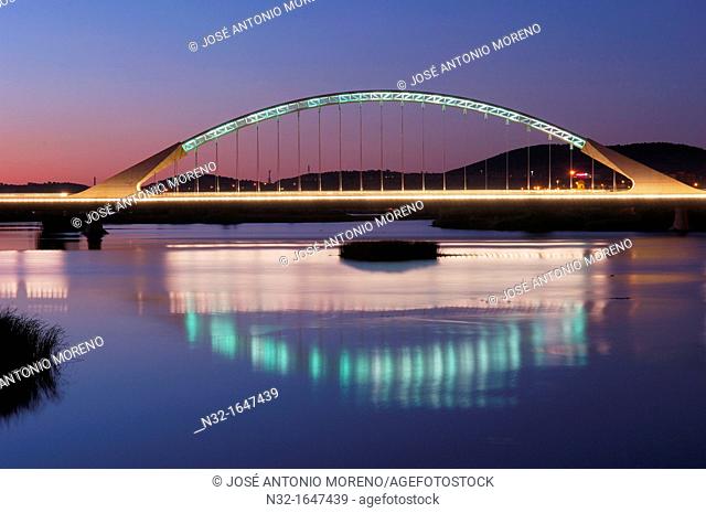 Lusitania Bridge, Guadiana river, Merida, Badajoz province, Extremadura, Ruta de la Plata, Spain
