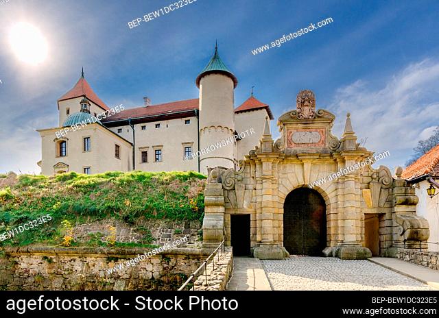 STARY WISNICZ, LESSER POLAND PROVINCE, POLAND: 14th cent. Kmita / Lubomirski castle entrance gate