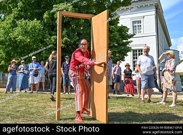 26 June 2022, Brandenburg, Neuhardenberg: The artist Pere Hosta from Spain shows his program ""Open Door"" for the park festival on the occasion of the 20th...