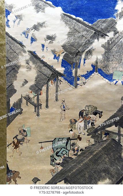 Hot-spring Sanatoriums, by Maeda Seison (1885-1977), ink and color on paper, dated 1914, Tokyo National Museum, Tokyo, Honshu, Japan, Asia