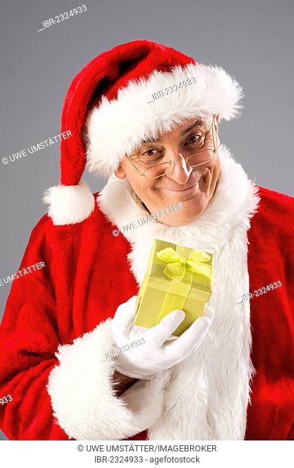 Santa Claus with a present
