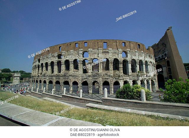 The Colosseum also known as the Flavian Amphitheatre (UNESCO World Heritage List, 1980), Rome, Lazio, Italy, 1st century