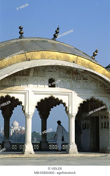 India, Fatepur Sikri, arcade,  Person, gaze, Taj Mahal  Asia, South Asia, North India, Uttar Pradesh, arcades, River, mausoleum, approximately 1648
