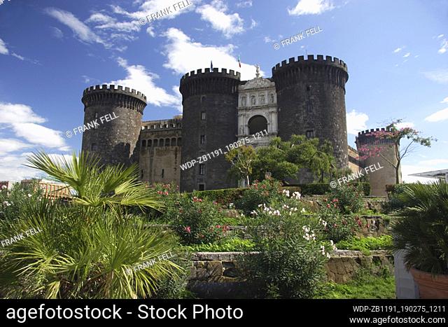Italy, Naples, Castle Nuovo and grounds