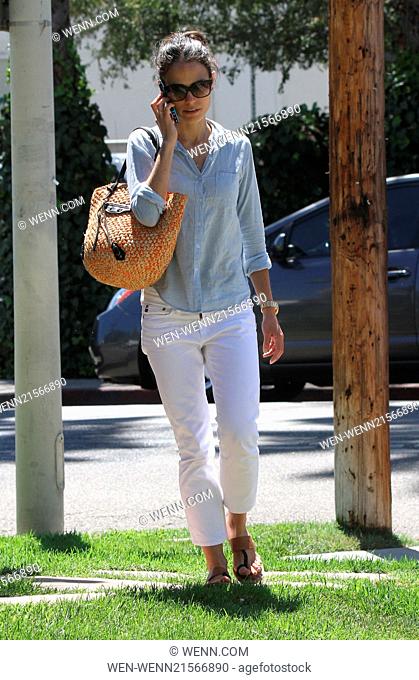Jordana Brewster, dressed casusally, on her way to Lemonade for lunch Featuring: Jordana Brewster Where: Los Angeles, California