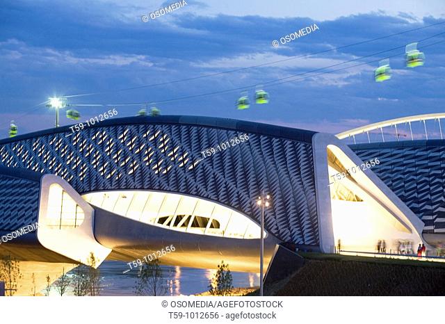 Bridge Pavilion designed by architect Zaha Hadid, Expo 2008 international exposition with the theme of Water and Sustainable Development, Zaragoza, Aragon