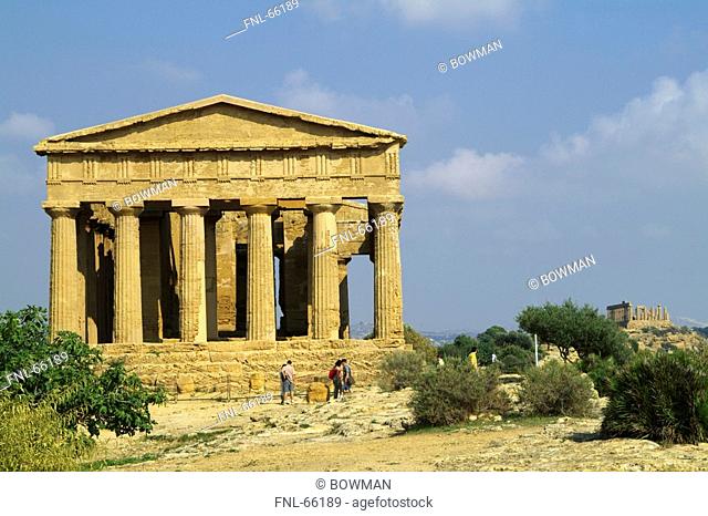 Ruins of ancient temple, Temple Of Concordia, Agrigento, Sicily, Italy
