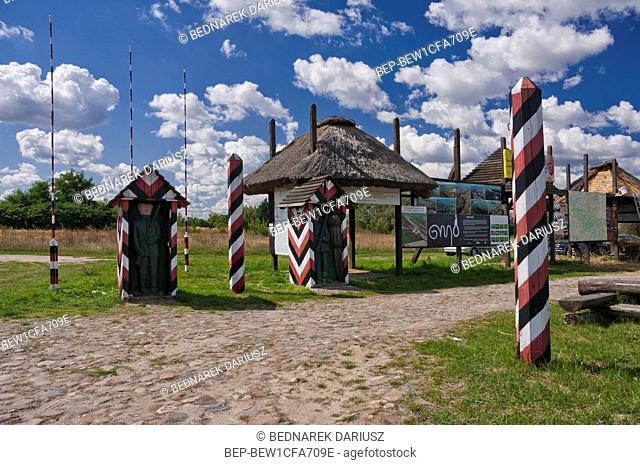 Reconstruction of border crossing between Prussia and Russia in Borzykowo, village in Greater Poland Voivodeship, Poland