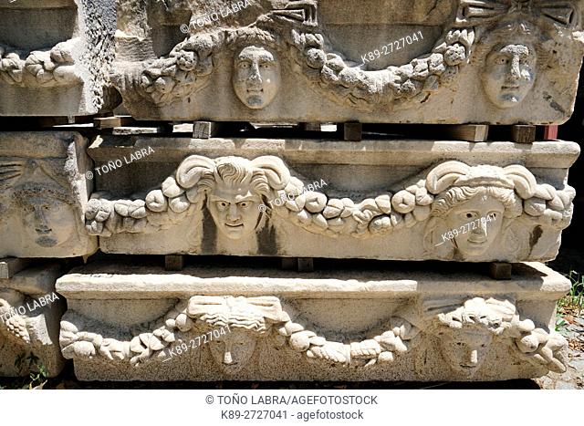 Portico of Tiberius Friezes. Aphrodisias. Ancient Greece. Asia Minor. Turkey