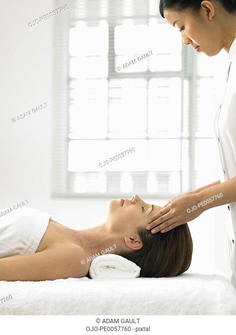 A woman getting a massage